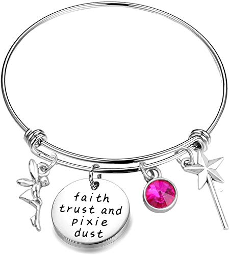 ENSIANTH Faith Trust and Pixie Dust Bracelet à breloques Fée Clochette, 14 centimeters, Acier inoxydable Cover