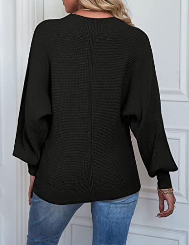 Image of TECREW Women's Batwing Long Sleeve Crew Neck Pullover Sweater Soft Ribbed Knit Sweater Top