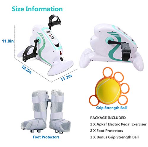 Apkaf Fitness Motorized Exercise Bike With Leg Protector, Electric Pedal Exerciser For The Elderly And Seniors, Electronic Physical Therapy Rehab Bike Trainer With Bonus Grip Strength Ball #TOP5