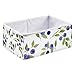 Oyihfvs Seamless Blue Berries with Green Leaves on White Rectangle Foldable Cube Storage Basket Collapsible Fabric with Handles Organizer Clothes for Home Bedroom 15.7 x 10.6 x 7 in
