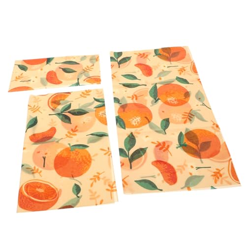 Zerodeko Panni di Cera D'api per Alimenti Riutilizzabili, Panno Cerato Naturale Ecologico, Conservazione Alimentare Prolungata Fino a 7 Giorni, Set 3 Fogli per Cucina Sostenibile Familiare