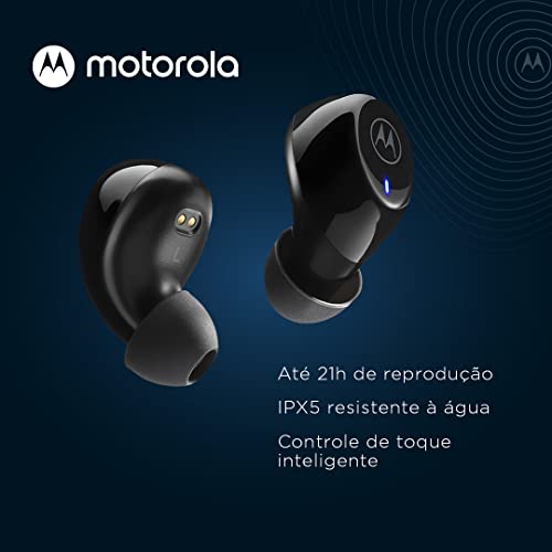 Motorola, Moto Buds 105, Fone de Ouvido Bluetooth, Preto