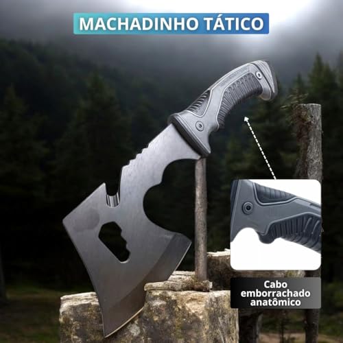 Machado Tático Com Serra, Abridor De Garrafas + Lanterna, Sabre Ultra Resistente Para Camping Caça S