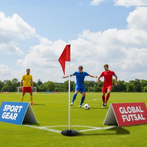 HunnmingRe 4 Pcs Soccer Corner Flags with Bag 60 Inches High Corner Flags for Soccer Field Indoor and Outdoor Training Grounds - Thumbnail 5