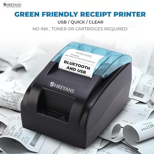 Image of Free 14-Days POS Software with SHREYANS 2 Inch USB + Bluetooth Direct Thermal Printers | Fast Billing Machine for Restaurants, Cafes, Food Outlets Businesses