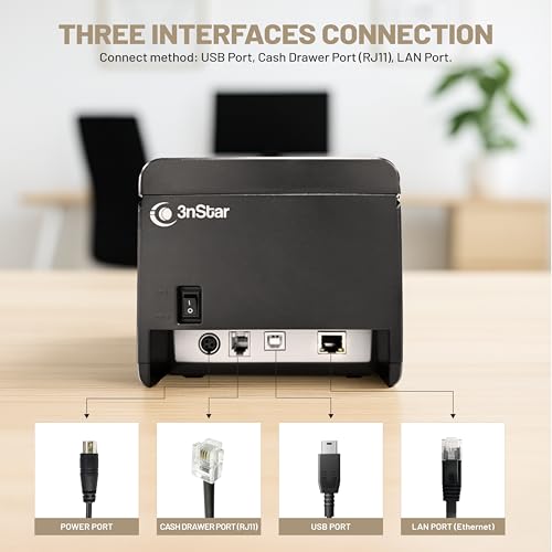 3nStar RPT004 Thermal Receipt Printer | 80mm POS Printer | USB & Ethernet | High-Speed 230mm/s | Auto Cutter, Wall-Mount, Compact Design | Restaurant, Retail, Kiosk, Hospitality Use by 3nStar - Image 3