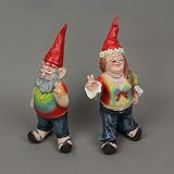 Zeckos Gnancy and Gnarley para hipisowskich posągów krasnala ogrodowego 20 cm wysokości
