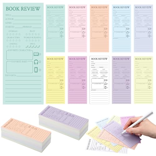 240 Pcs Colorful Book Review Bookmarks Back to School Teacher Gifts Reading Log Markers Bookclub Gifts for Book Lovers Bookish Bookworm Women Students to Review and Tracker(Simple,Multicolor)