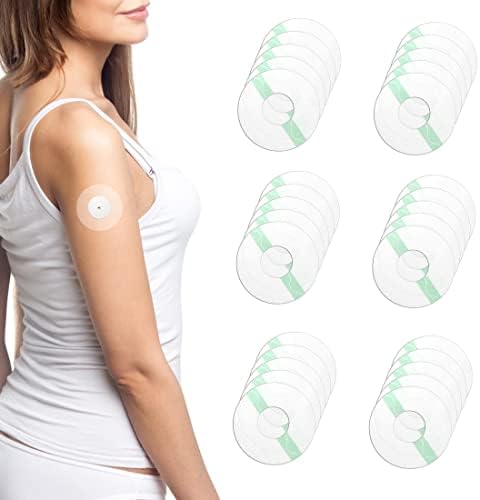 HANNEA 30Pcs Freestyle CGM Patch, Waterproof Arm Sensor Sticker, Transparen