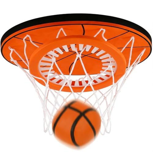 Indoor Ceiling Basketball Hoop with Soft Mini Balls, Cozy Bedroom
