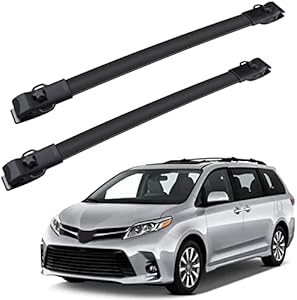 FINDAUTO Roof Rack Crossbars for Toyota Sienna 2011 2012 2013 2014 2015 2016 2017 2018 2019 2020 Black Rooftop Luggage Racks 150lbs Canoe Kayak Roof Rack Cargo Carrier - 2pcs