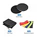 uxcell Exercise Core Sliders, Dual-Sided Glider Discs & 5 Resistance Bands & Cloth Bag for Full Body Workout, Black
