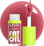 NYX Professional Makeup, Fat Oil Lip Drip, Aceite Labia, Hidratación 12H, con Aceite de Escualano, Frambuesa y Zarzamora, Tono: Chillin Like a Villain