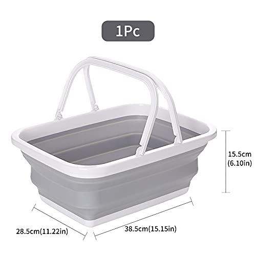 Zusammenklappbare Waschbecken Camping Picknickkörbe Klappbarer Wäschekorb Faltbare Eiskübel Zusammenklappbare Spülschüssel mit Griffen zum Waschen von Geschirr Wandern nach Hause Wäschespeicher