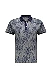 100% COTTON Deeluxe Polo Tissu Tropical Effet Vieilli avec col et Manches contrastés TIKI Navy S pour Homme