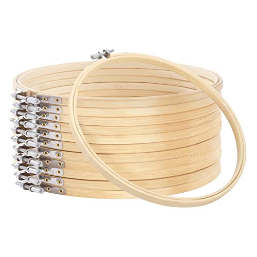 Caydo 12 Pieces 10 Inch Embroidery Hoops, Cross Stitch Hoops Ring for Art Craft Handy Sewing and DIY Embroidery Craft