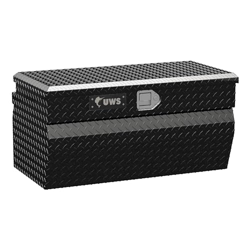 UWS EC20172 36-Inch Gloss Black Heavy-Wall Aluminum Wedge Truck Storage Box, RigidCore Lid