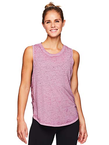 Gaiam Women's Flowy Yoga Tank Top - Sleeveless Performance Workout Shirt w/Strappy Side