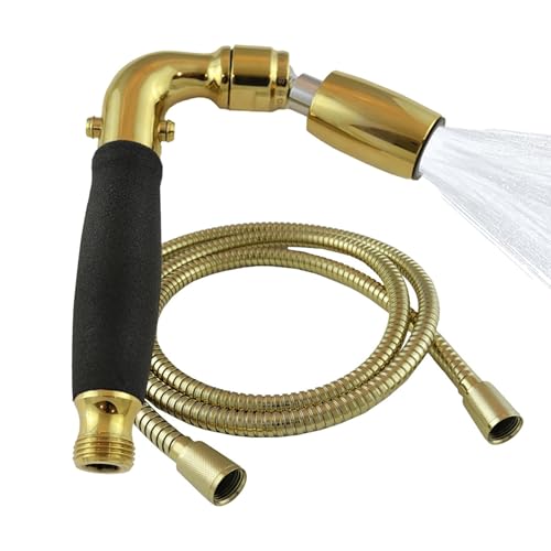 Cabezal de ducha portátil de metal sin plomo con manguera 72"