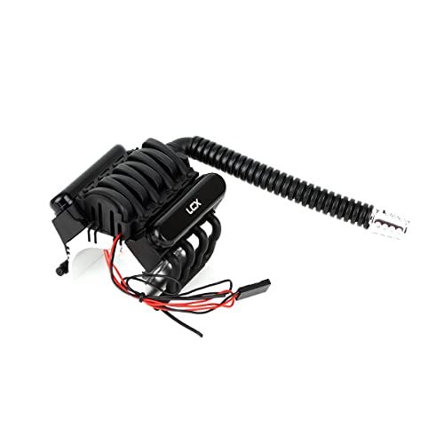 Lcx Racing 1/10Th Rc Crawler Car Cnc Machined Scale V8 Engine Cover Heatsink 36Mm Motor Radiator W/Fan For Rc Car Axial Scx10 Scx10Ii Wraith Trx4 Trx6 D90 #TOP1