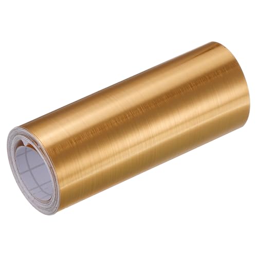 Image of uxcell Waterproof Peel and Stick Decorative Tape Self Adhesive 4.72 inch W x 16.4'L PVC Removable Tape for Wall Edge Gold Tone (Thickened Style)