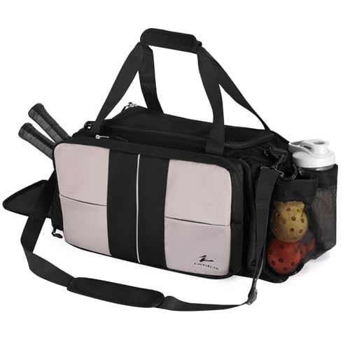 ZUMWORGION® Pickleball Bag for Men & Women – 40L Duffle Bag with Thermal Paddle Pocket, Shoe Compartment, Fence Hooks, Mesh Ball Holders – Water-Resistant Pickle Ball Bag for Travel, Gym, Tournaments