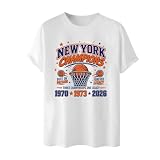 New York Basketball 2026 Championship Finals Fan T-Shirt, Trophy Hoop Graphic Tees, Short Sleeve Sports Casual Top