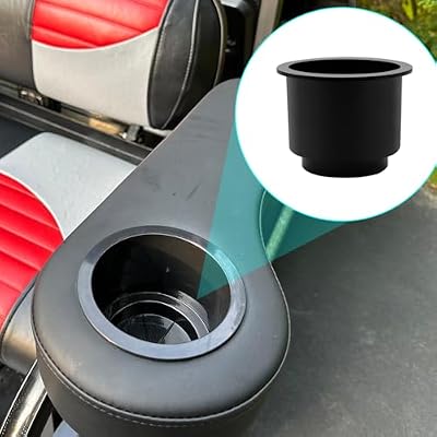 Roykaw Cup Holder Insert for Golf Cart Armrest,with Drain Hole, Black