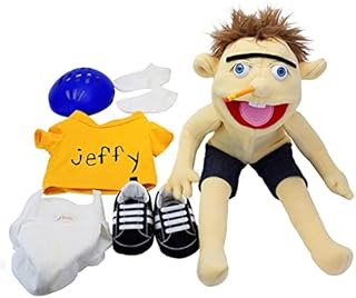 Jeffy Puppet Plush Toy Doll, Mischievous Funny Puppets Toy with Working Mouth, 60cm Soft Hand Puppet for Birthday Halloween Christmas Party Teaching Preschool