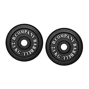 Bad Company Halterschijven van gietijzer, haltergewichten, 5,0 kg (2 x 2,5 kg), 30/31 mm