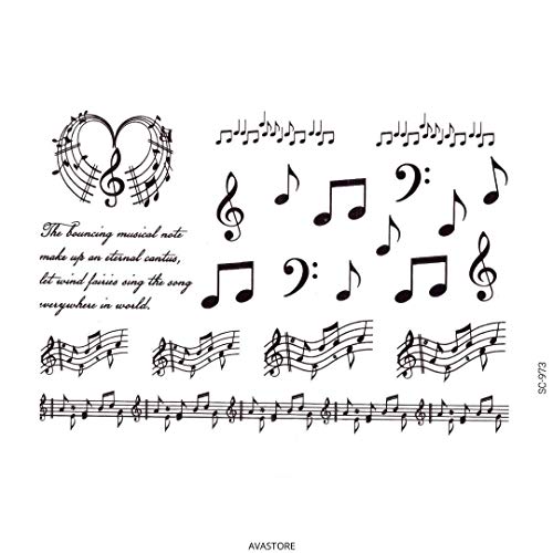 Tatouage Temporaire Femme Notes de Musique Mélodie Partition Tatouage Éphémère Notes de Musique Mélodie Partition tattoo pour Femme - AVASTORE Cover