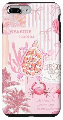 Image of Cute Aesthetic Beach Summer Coastal Pink Preppy Collage Case for iPhone 7 Plus/8 Plus