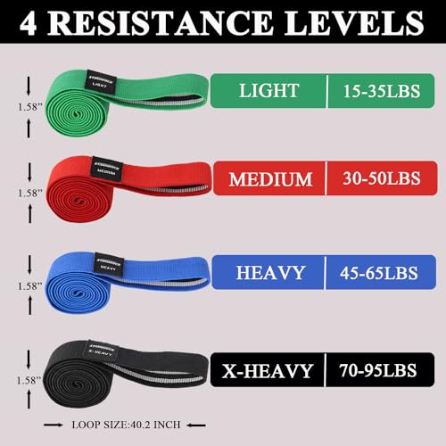 Image of STANDROCK Fabric Resistance Bands for Working Out, 3 and 4 Levels Booty Bands Long Resistance Bands for Women and Men | Elastic Bands for Exercise Bands Resistance Workout Bands Resistance