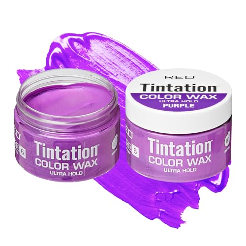 Red by Kiss Tintation Temporary Hair Color Wax Vivid Instant Color Ultra Hold Water & Sweat Resistant Curly Hair Safe Non-Drying & Damage-Free (Purple)