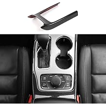 Jimen Compatible with Jeep Grand Cherokee 2014-2020, Gear Shift Overlay Cover Trim Carbon Fiber