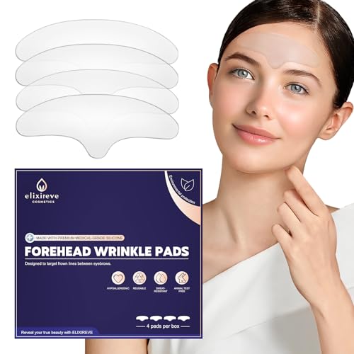 Soft Silicone Forehead Wrinkle Patches Reusable, Non-invasive Natural Forehead Wrinkles Treatment Patches, Safe Anti Wrinkle Facial Patches Overnight,4 Pieces