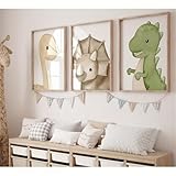 Meuzzvor 3er Set Poster Bilder Kinderzimmer Dinosaurier 