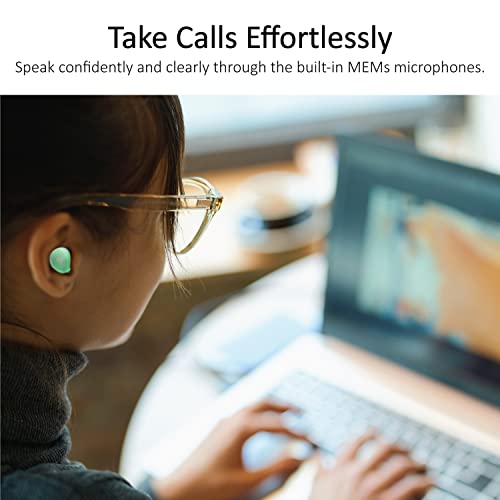 Image of iLuv myBuds Wireless Earbuds, Bluetooth 5.3, Built-in Microphone, 20 Hour Playtime, IPX6 Waterproof Protection, Compatible with Apple & Android, Includes Charging Case & 4 Ear Tips, TB100 Mint