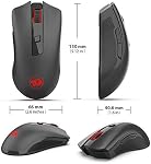 Redragon M652 Optique 2.4G Souris sans fil avec USB Récepteur, 2400 DPI Jeu portable & Les souris de bureau, 5 ajustable DPI Niveaux, 6 Boutons pour bureau, MacBook, Cahier, PC, Ordinateur portable