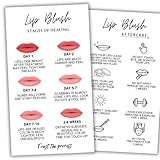 Lip Blush Aftercare Instruction Cards | 50 pack 2 x 3.5 Inch business card size | Lip Blush Permanent Makeup Tattoo Aftercare