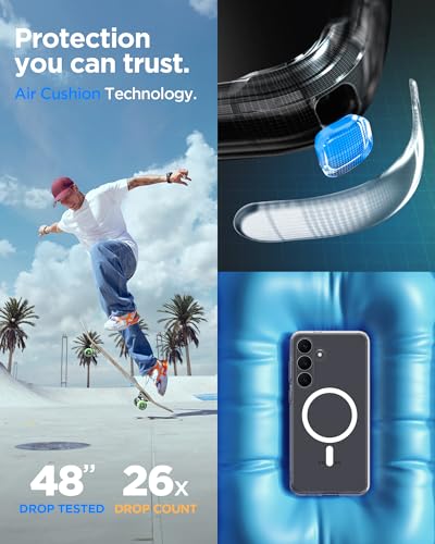 Image of Spigen Ultra Hybrid MagFit | Samsung Galaxy S25 FE Case [Transparent] [Magsafe] Galaxy S25 FE Back Cover | TPU+PC - Clear White