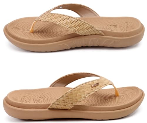 KuaiLu Womens Flip Flops Ladies Yoga Mat Comfortable Walking Thong Sandals With Plantar Fasciitis Arch Support Slip On Indoor Outdoor For Summer - Image 8