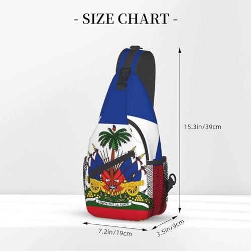 Fashion Haiti Flag Sling Backpack, Multipurpose Haitian Flag Crossbody Shoulder Bag Travel Hiking Daypack for Women Men3