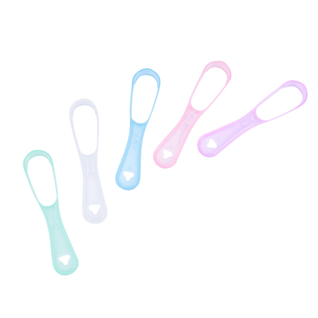 OUNONA 10Pcs Reusable Scraper for Fresh Breath Dual Sided with Hanging Suitable for Adults