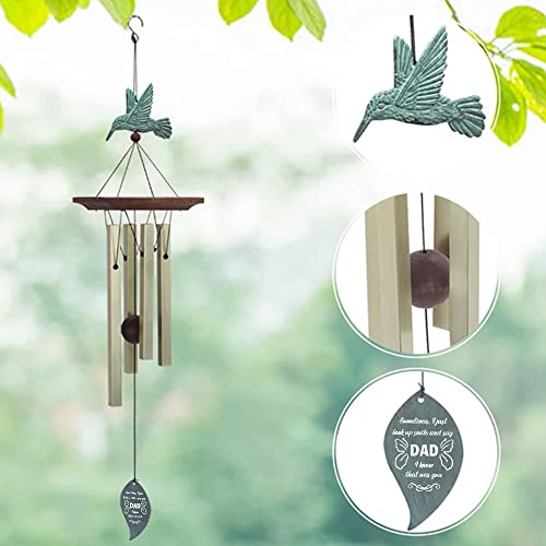 Image of ASTARIN Wind Chimes Personalized Hummingbird Butterfly Dragonfly, Small Memorial Wind Chimes Outdoor, Wind Chimes with 4 Square Tubes for Patio Home Yard Housewarming Hanging Decor,Bird Collection