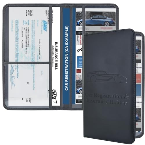 Aazon.co: Slohif Car Registration And Insurance Card Holder With Agnetic Shut - Vehicle Glove