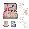Plush Bunny Mini Pocket Tin, Cute Pocket Bunny Decorative Easter Boxes to Enhance Your Basket, Add Fun Surprises, and Bring Extra Joy This Easter (Pink)
