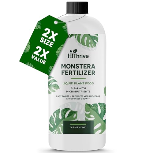 16oz Monstera Plant Food – Makes 96 Gallons of Monstera Fertilizer, Liquid Indoor Plant Fertilizer for Obliqua, Deliciosa and More, 6-2-4 NPK Ratio for Houseplants’ Healthy Growth & Glossy Leaves