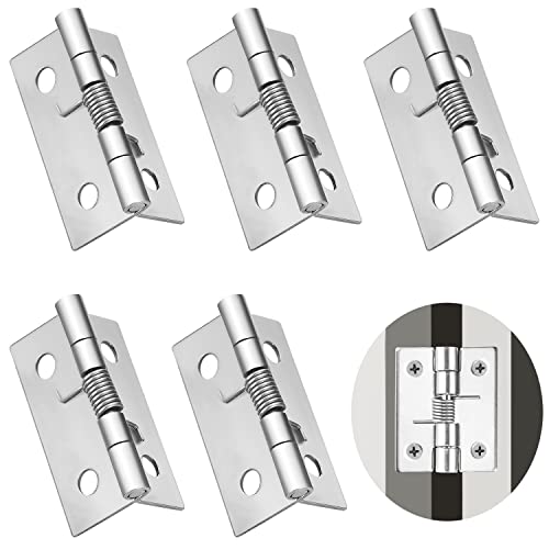 Charniere Porte Placard Charnière Porte Invisible Lourde Charniere Inox 5 Pcs Charnières Gond de Portes Paumelle Plate Meuble Cuisine Paumelles pour Portail Sans Vis (1,5 Pouce)