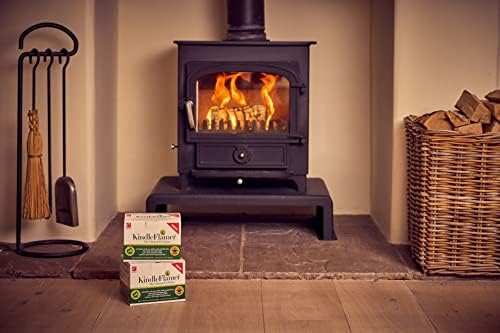 KindleFlamer Firelighters with Kindling - 18 Units Natural Fire Lighters for Wood Burner Firepit Bbq Pizza Oven Fireplace Chimenea Barbecue Fire Starter - Firestarter for Log Coal Charcoal Briquette